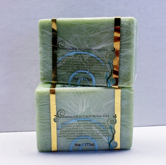 The Grecian Soap KEY LIME Goat's Milk & Olive Oil Natural Beauty Bar, 6 oz(2pck) - Picture 5 of 6
